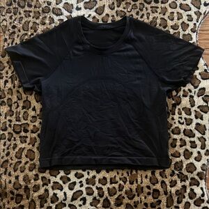 Lululemon Athletica Black Crop Relaxed T-Shirt